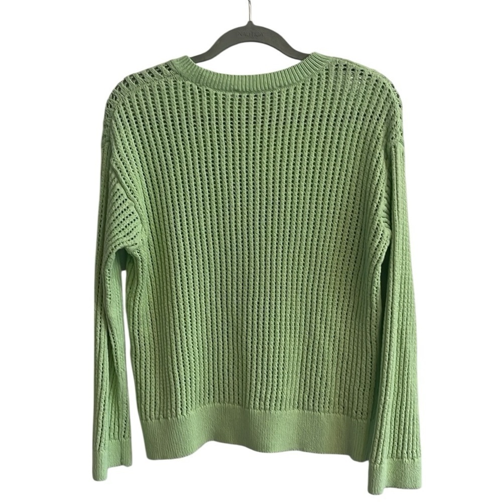 LOFT Green Open Stitched Sweater Size XS - Picture 6 of 10